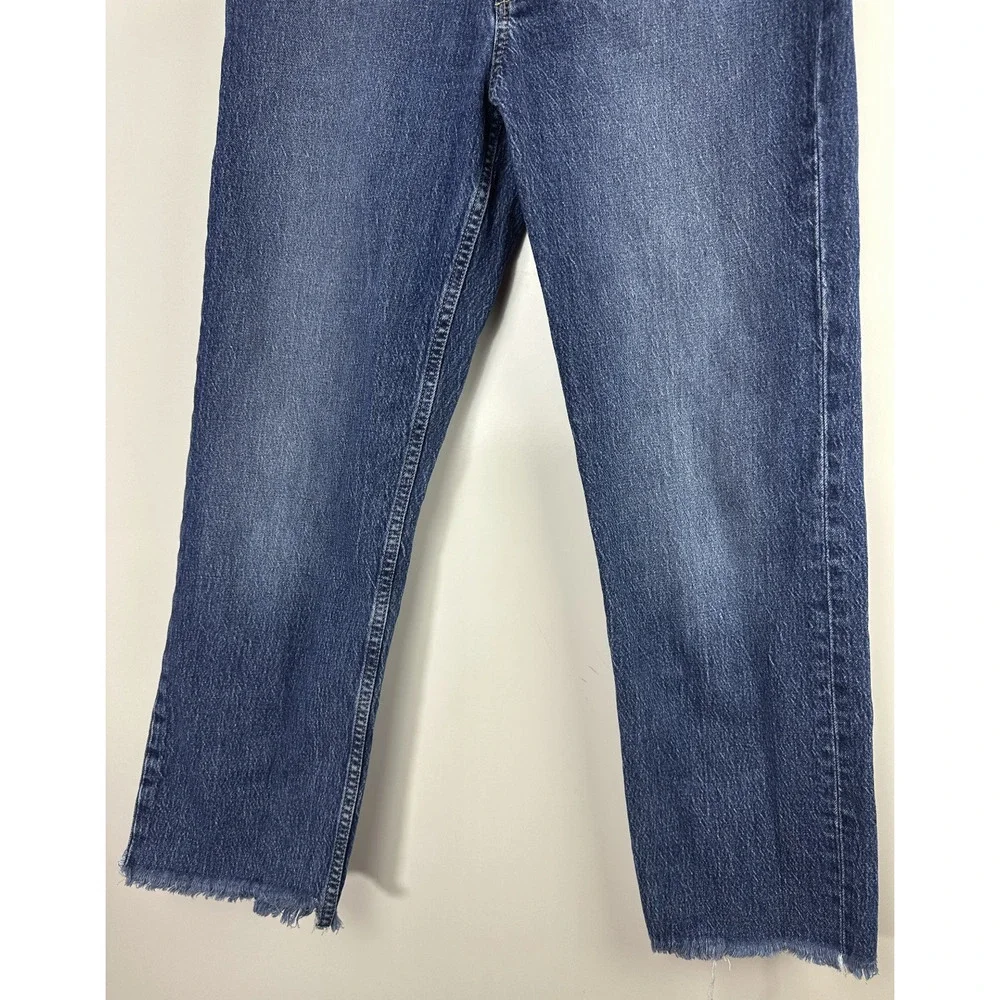 Gap Cheeky Straight High Rise Jeans Button Fly 29 8 R Dark Indigo Blue Denim - Picture 6 of 15
